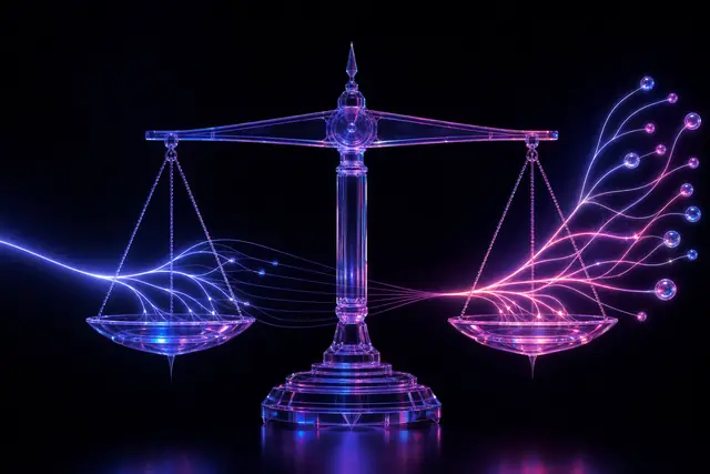 Holographic glass precision instrument weighing branching causal paths of light